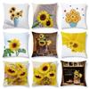 45X45 Sunflower Printed Cushion Cover Sofa Home Decorative Pillow Covers Print Pillowcase Splendid Flower Plant Pillow Cover