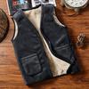 Middle-aged and Elderly Warm Vest for Men Thickened and Velvet Winter Daddy Suit Middle-aged and Elderly Lamb Velvet Large Size Vest Crotch