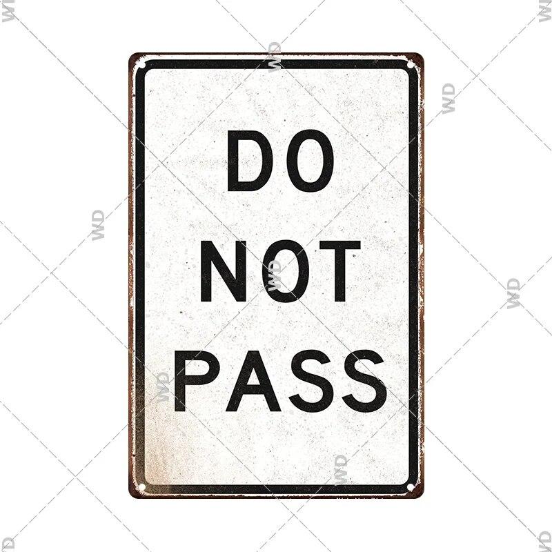 Tin Sign No Parking Slow Down Caution Warning Do Not Pass Metal Vintage Plaque Retro Metal Plate Traffic Yard Street Wall Decor