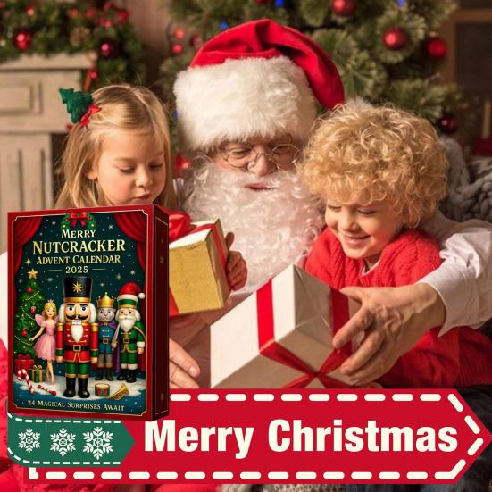 Веселый Щелкунчик Адвент-календарь 2025 24 дня Акриловое украшение с сюрпризом Миниатюры Рождественский Декор для Обратного Отсчета для Елки и Праздничной Экспозиции