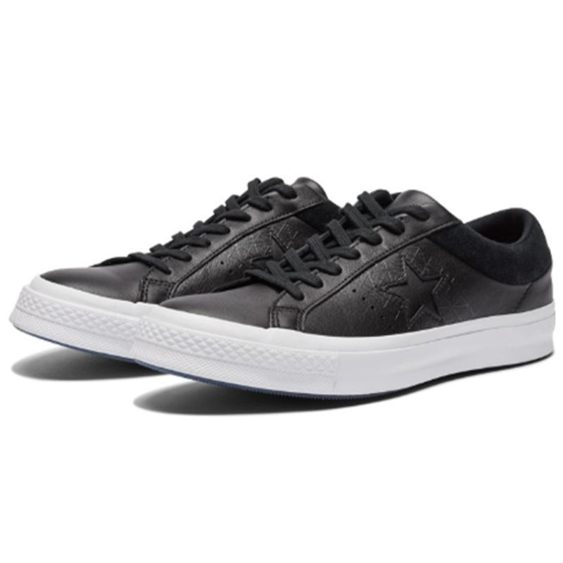 Converse One Star «Черный» удобный и универсальный повседневный нескользящий низкий верх унисекс в черном и сером цвете