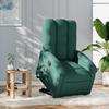 Massage Recliner with Rising Function Dark Green Fabric