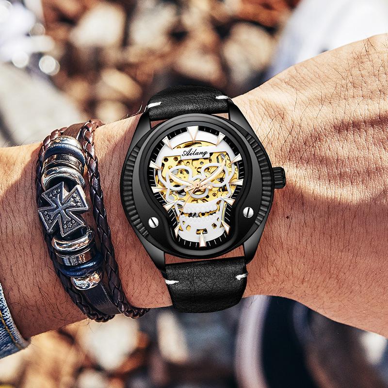 AILANG Skeleton Watch Мужские полностью автоматические механические мужские часы Индивидуальные модные часы