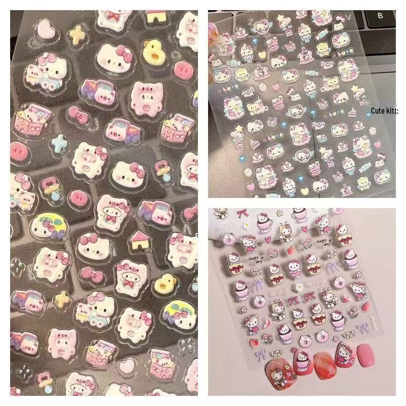 3D рельефные мультяшные наклейки Hello Kitty - Милый и девичий декор для DIY