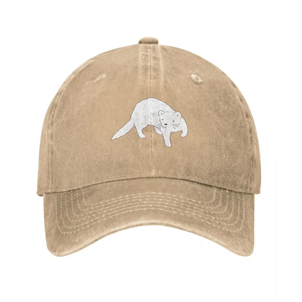 White ferret art Baseball Cap Hat Unisex Luxury hiking hat dad hat Luxury Unisex cap Unisex Luxury Brand Womens