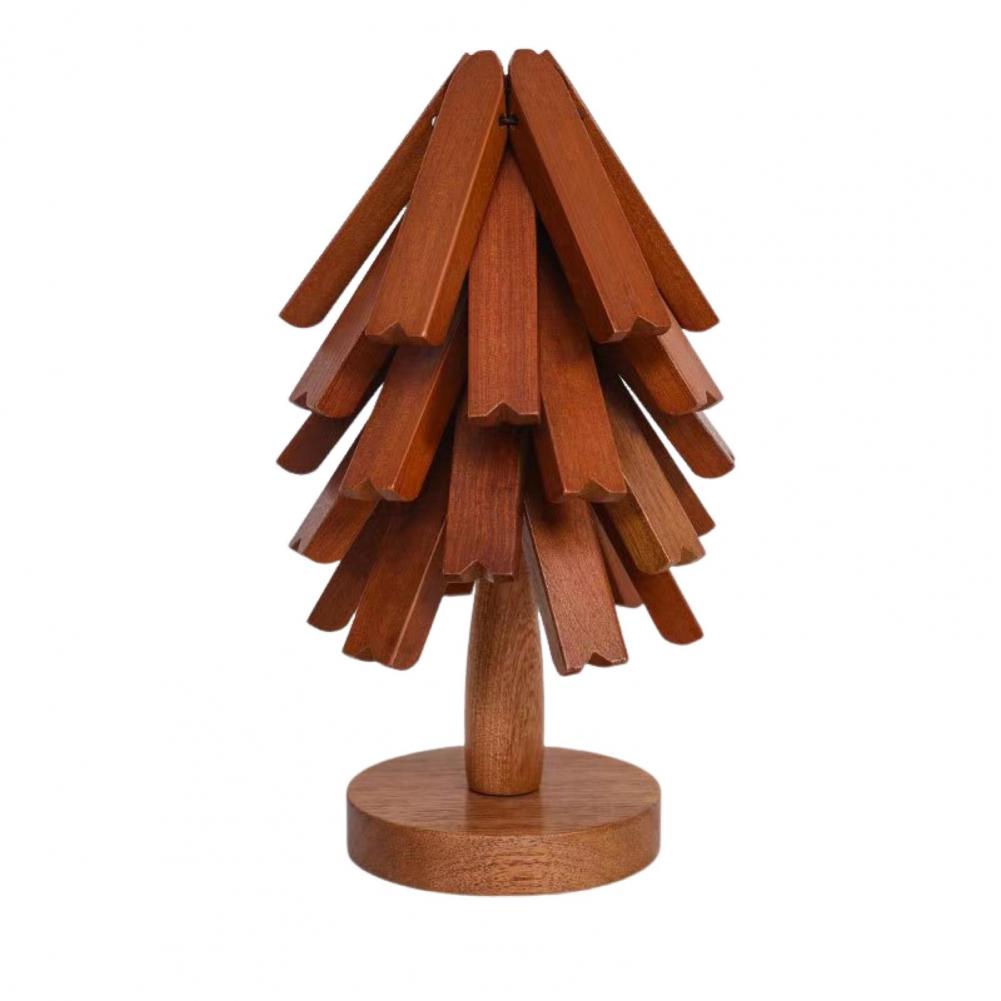 Tree Shape Trivet Set Wooden Coaster Trivet Set with Tree Shape Design Heat Resistant Placemats for Hot Dishes for Pot for Table