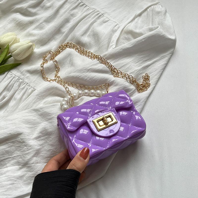 Детская ручная мини-сумка для женщин, новая модная и стильная желейная сумка, модная сумка через плечо с цепочкой
