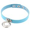 Sweetheart Vintage Punk Rock O Ring Spikes Pendant PU Leather Choker Collar Female Gothic Neckband Clavicle Necklace Adjustable for Women Men Jewelry
