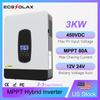 ECGSOLAX 3 кВт Гибридный солнечный инвертор 24 В 220 В переменного тока Солнечный инвертор с чистой синусоидой и контроллером заряда MPPT 80A Макс. PV 450 В постоянного тока