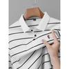 Cabinet 699! All-Cotton Fabric! Export Surplus Branded Polo Shirt, Long-Sleeved, Men's Striped Casual Business Style, Autumn and Winter Model