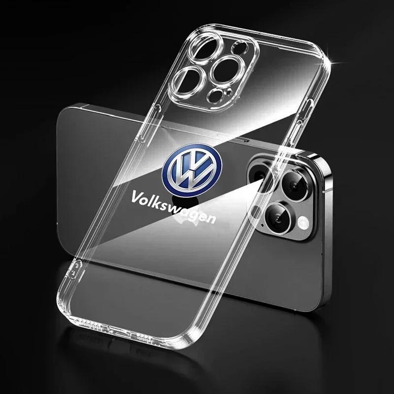 Для VW 80% Новый Модный Прозрачный Чехол для Телефона с Логотипом Автомобиля Для IPhone 11 12 13 14 Pro Max XR X XS SE 7 8 Plus Для Volkswagen 3