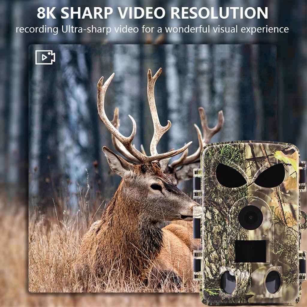 Trail Camera 8K Wildlife Camera with BT GPS WiFi  APP Night Vision  Camera Waterproof  60MP Photos