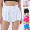 Women Sports Skort Elastic High Waist Adjustable Drawstring Sport Shorts Solid Color Yoga Fitness Shorts