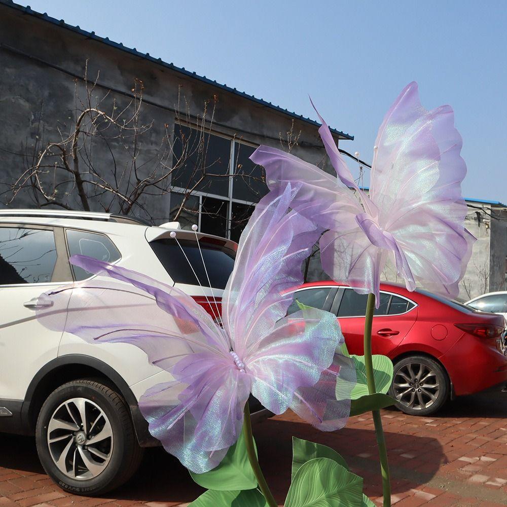 Наружная искусственная бабочка Гигантская марля 3D шелковая пряжа Бабочка 2024 Поддельная бабочка