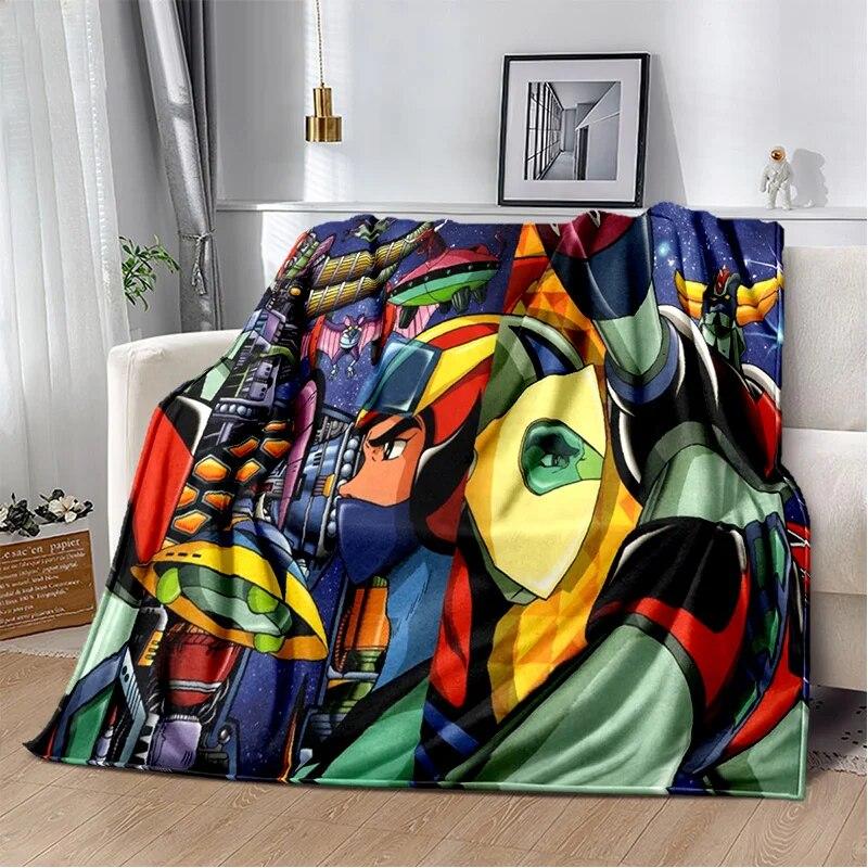 UFO Robot Grendizer Anime Cartoon Soft Plush Blanket,Flannel Blanket Throw Blanket for Living Room Bedroom Bed Sofa Picnic Kids