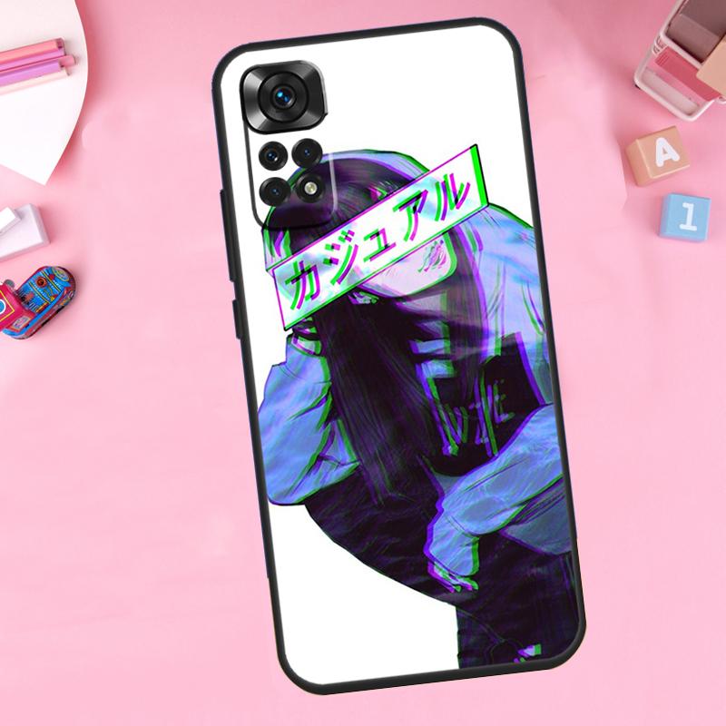 Грустная аниме эстетика Сэмпай Для Xiaomi Redmi Note 14 13 10 11 12 15 Pro Plus Чехол для телефона Для Redmi 15C 13C 12C 10C 14C 15