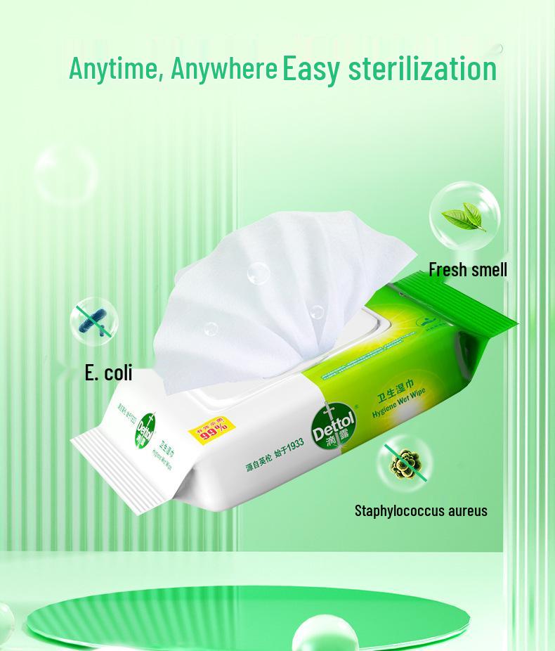 Dettol Гигиенические безспиртовые салфетки для путешествий и домашнего использования