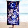 1PC Custom Name Unicorn Fantasy Night Sky Beach Towel Highly Absorbent And Sand-Resistant Towel for Swimming, Pool, Yoga, And Travel Lightweight