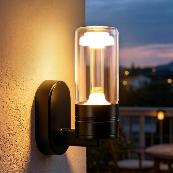 Applique murale extérieure LED - NETTLIFE - n°1 - Noir - Étanche IP65 - 10W 3000K (blanc chaud)