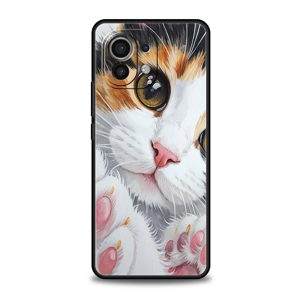 Милый Чехол для Телефона с Кошкой для Xiaomi Mi 17 Pro Max 15 14 13 12 11 Ultra 15T 14T 13T 12T 11T Pro Lite Мягкий ТПУ Чехол Fundas Capas