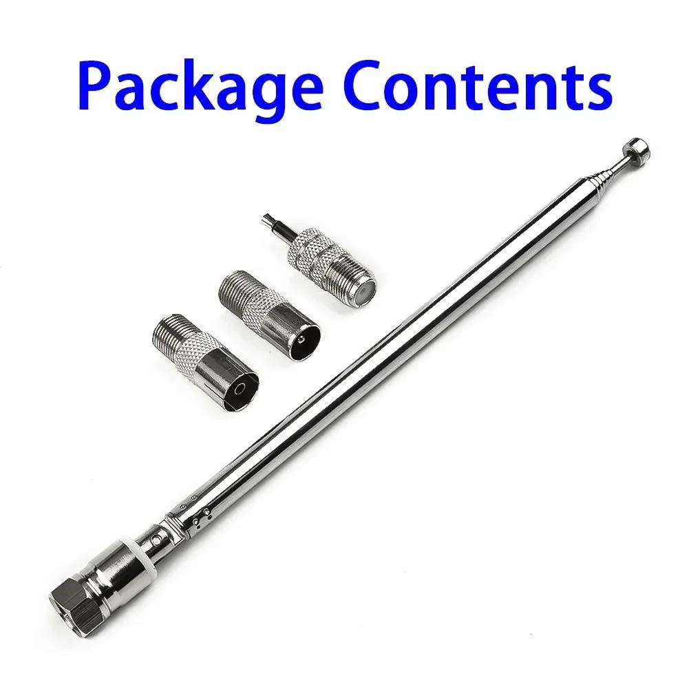 Антенна 75 см с 3 адаптерами, телескопическая антенна DAB FM-радио, HiFi AV-ресивер, мини-автомобильная внешняя антенна для замены