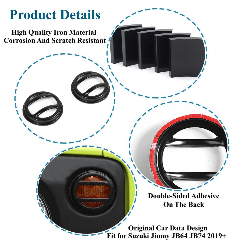 Автомобильный передний указатель поворота, защитная лампа, декоративная крышка для Suzuki Jimny JB64 JB74-2023, капоты для внешних ламп