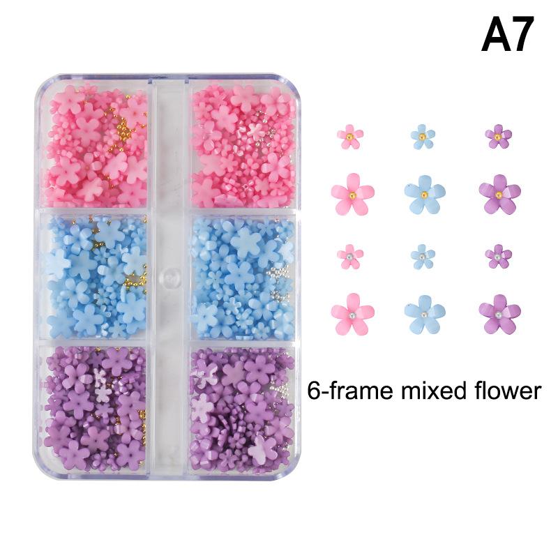 Nail Mini Flower Pearl Steel Balls Decoration Mixed Multicolour Various Size Resin Nail Charm Nail Art Enthusiasts High Quality