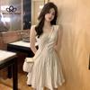 Французское платье с лямкой для первой любви, женское летнее дизайнерское нишевое платье с талией, миниатюрное платье феи, длинное платье