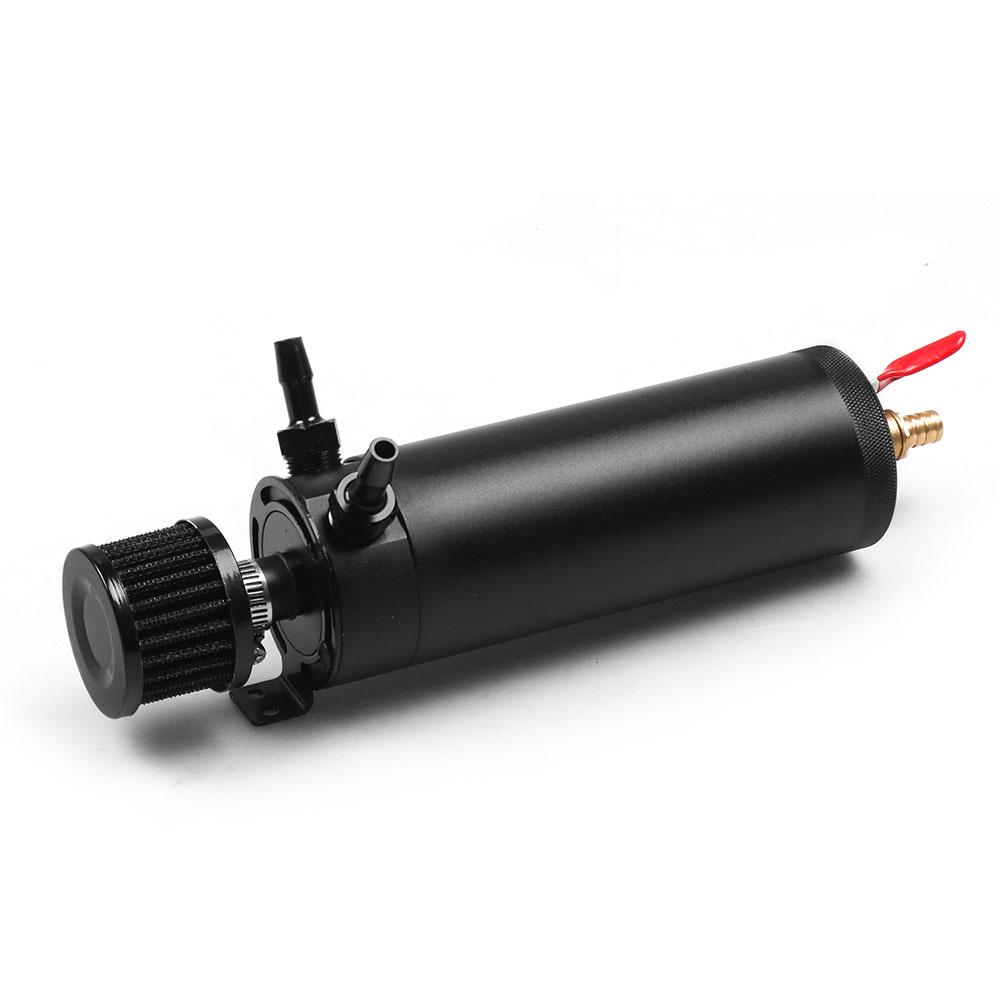 Универсальный алюминиевый заготовка с перегородками 2-портовый новый длинный маслоуловитель с фильтром сапуна мини-масляный сепаратор двигателя