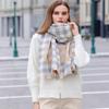 New Style Scarf for Women High End Autumn and Winter Anti Cold and Warm Plaid Scarf  Printed Tassel Mid-length Scarf Shawl