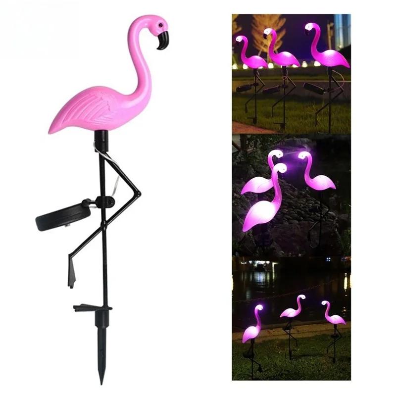 1pc Outdoor Solar Lights Flamingo Garden Led Stake Waterproof LED Landscape Ground Lamp for Outdoor Pathway Xmas Garden Decor