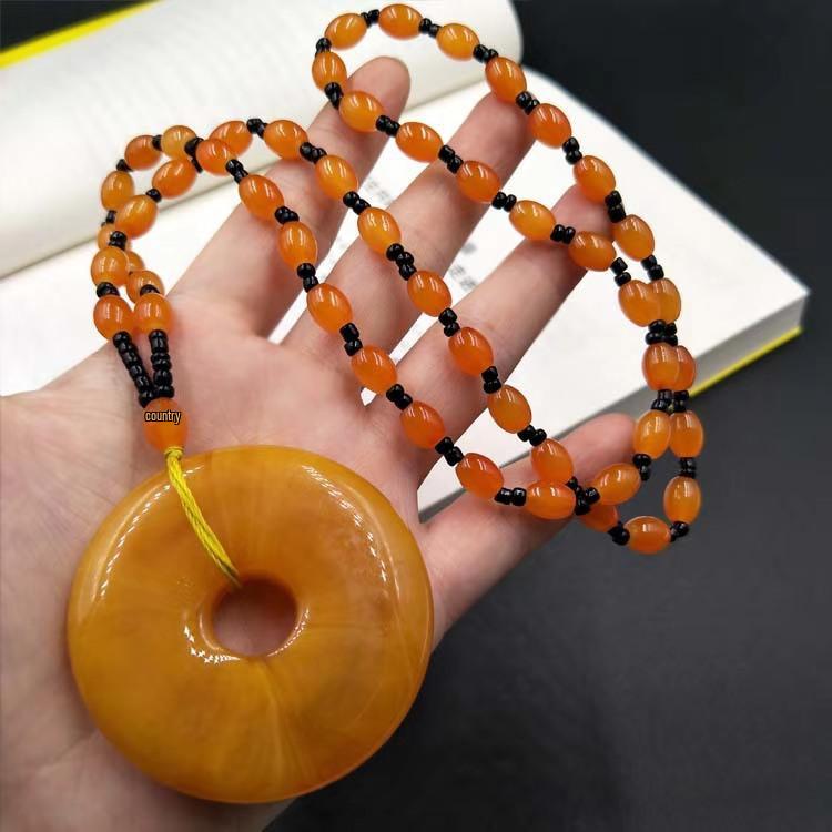 Этнический стиль бисерная подвеска из янтаря цепочка для свитера