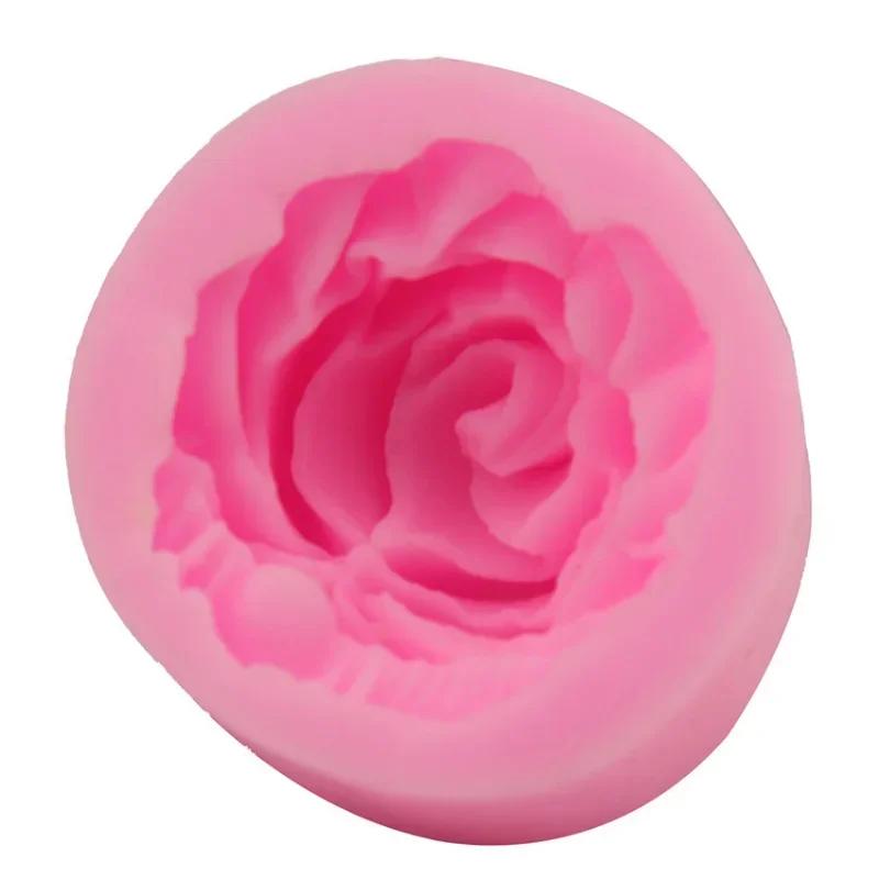 Bloom Rose Silicone Cake Mold 3D Flower Fondant Mold Cupcake Jelly Candy Chocolate Decoration Baking Tool Moulds Molds Silicone