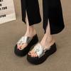 JX Thick-bottomed Cool Slippers Summer New Outer Wear Small Tide Beach One-word Drag