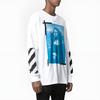Off-White SS21 Футболка с длинными рукавами с узором и принтом, мужские топы, белые OMAB022R21JER0010110