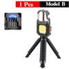 Mini LED Flashlight Work Light Rechargeable Keychain Light Outdoor Camping Light Portable Pocket Wrench Screwdriver Safety Hamme