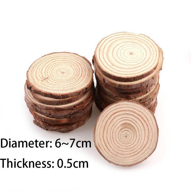 10 шт., круглые необработанные ломтики дерева из натуральной сосны, круги с корой дерева, бревна, диски, сделай сам, поделки, картина для свадебной вечеринки