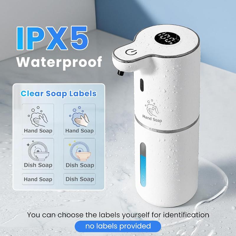 Автоматический дозатор мыла, бесконтактный дозатор жидкого и пенного мыла, перезаряжаемый через USB, 6-уровневая регулировка громкости, 12,8 унции/380 мл