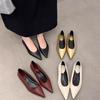 Spring Design Retro Woman Shoes Pointed Toe Commuting Flat Shoes Elegant Party Female Dress Shoes Zapatos De Mujer