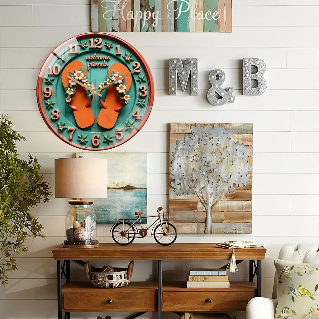 12 Inch Round Wall Clock with a Vibrant Red or Blue Second Hand for a Pop of Color