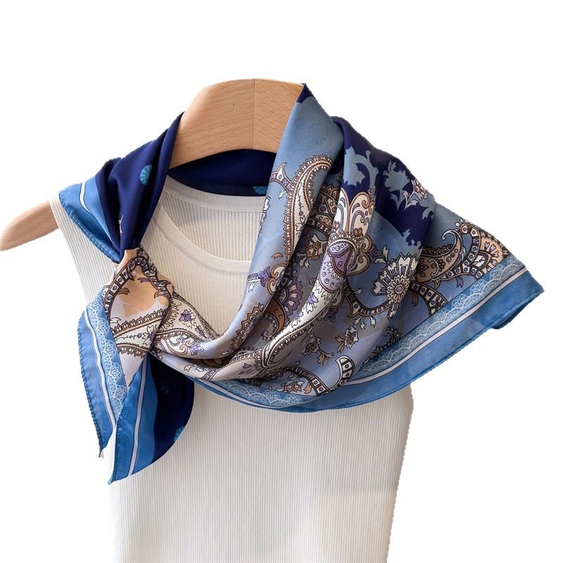 Paisley Style Printing Imitation Silk Scarf Square Scarf High-End Shawl Versatile Neck Small Square Scarf Headscarf Scarf