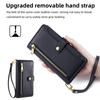 For Oppo Reno13 F 4G/5G Case Zipper Pocket Wallet Leather Phone Cover with 2 Straps