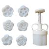 7 Pcs/Set DIY Mooncake Mold Pastry Cookie Press With 6 Flower Stamps