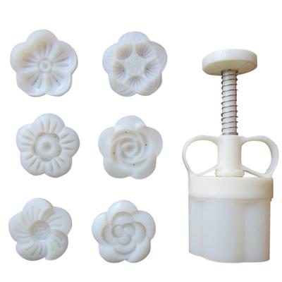 7 шт./набор DIY Mooncake Mold Кондитерские изделия Печенье Пресс с 6 Цветочными Штампами