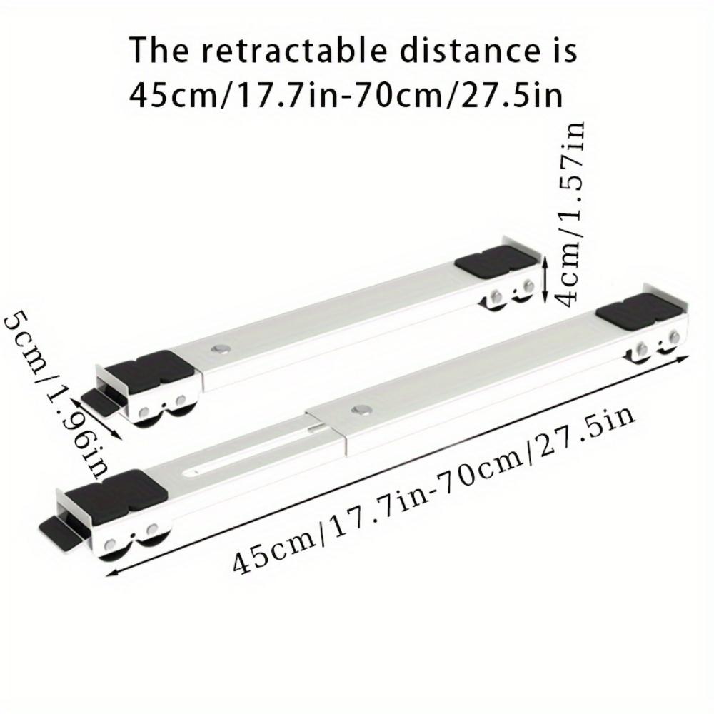 2 регулируемых по длине держателя для стиральной машины из нержавеющей стали 17.72-27, противоударные, нескользящие, устойчивые к ржавчине ножки для холодильника и прачечной