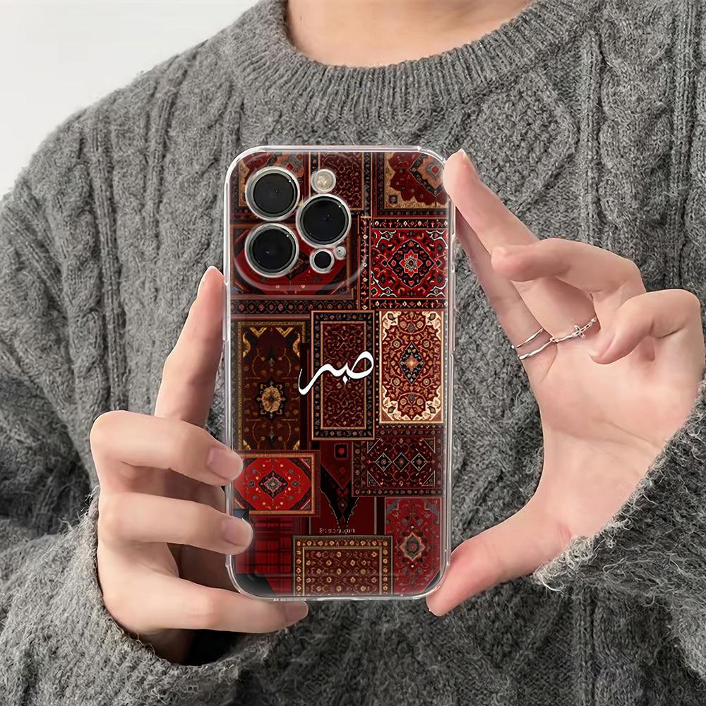 Модный Прозрачный Ударопрочный Чехол Для Телефона Для Iphone 12 16 17 Air 15 Plus 14 13 11 Pro Max 17E 16E Защитный Красный Чехол В Этническом Стиле