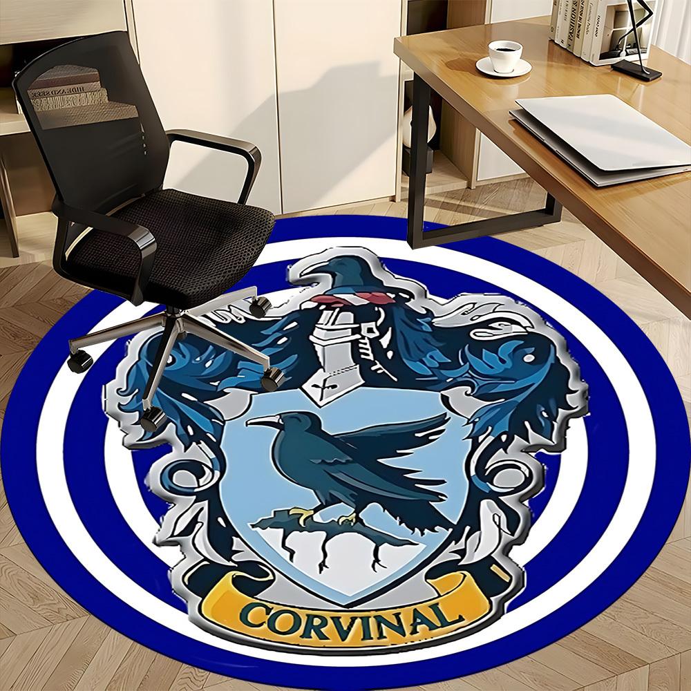 1PC Raven Crest Office Round Rug - Perfect for Office or Study Decor, Non-Slip Backing, Decorative Floor Mat yy250916074