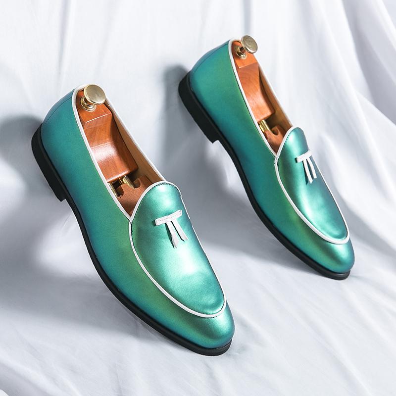 Luxury Designer Men's Bowtie Mirror Leather Casual Slip On Driving Shoes Formal Wedding Dress Homecoming Sapatos Tenis Masculino