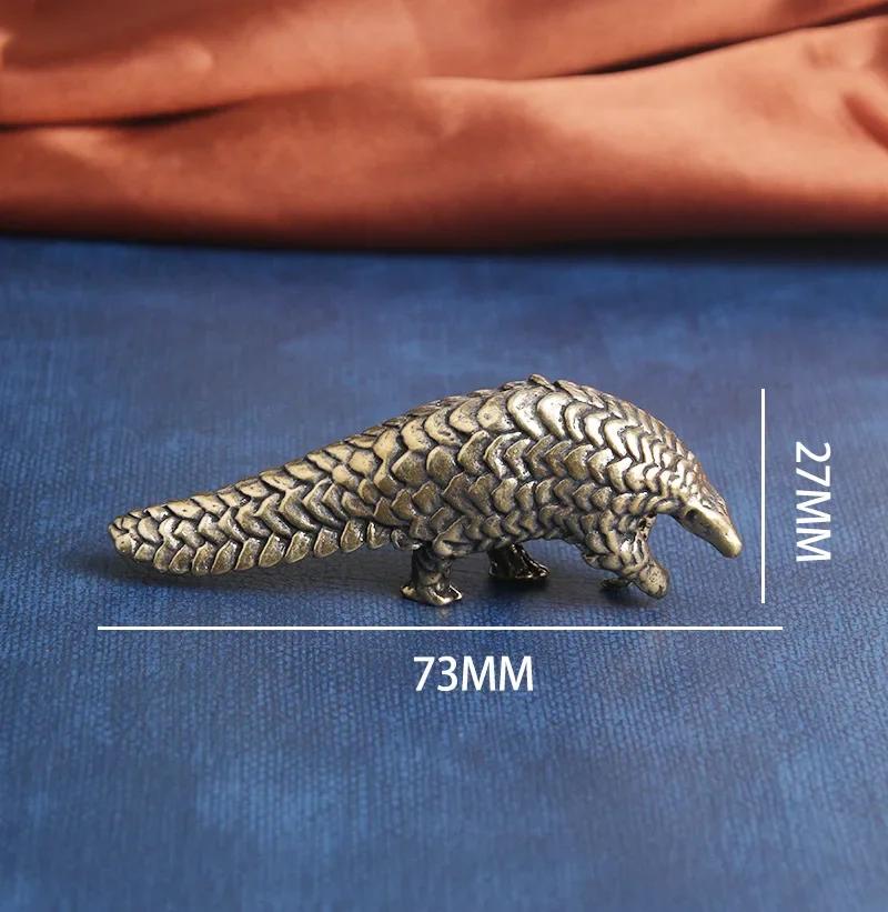 Vintage Small Pangolin Copper Statue Animal Home Micro Decoration Desktop Craft Statue Gift Accessory Creative Gift Ornament