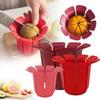 Non Slip Grip Fruit Slicer Cup Lace Design Lemon Slice Holder  for Meat Tomato Potato Lemon